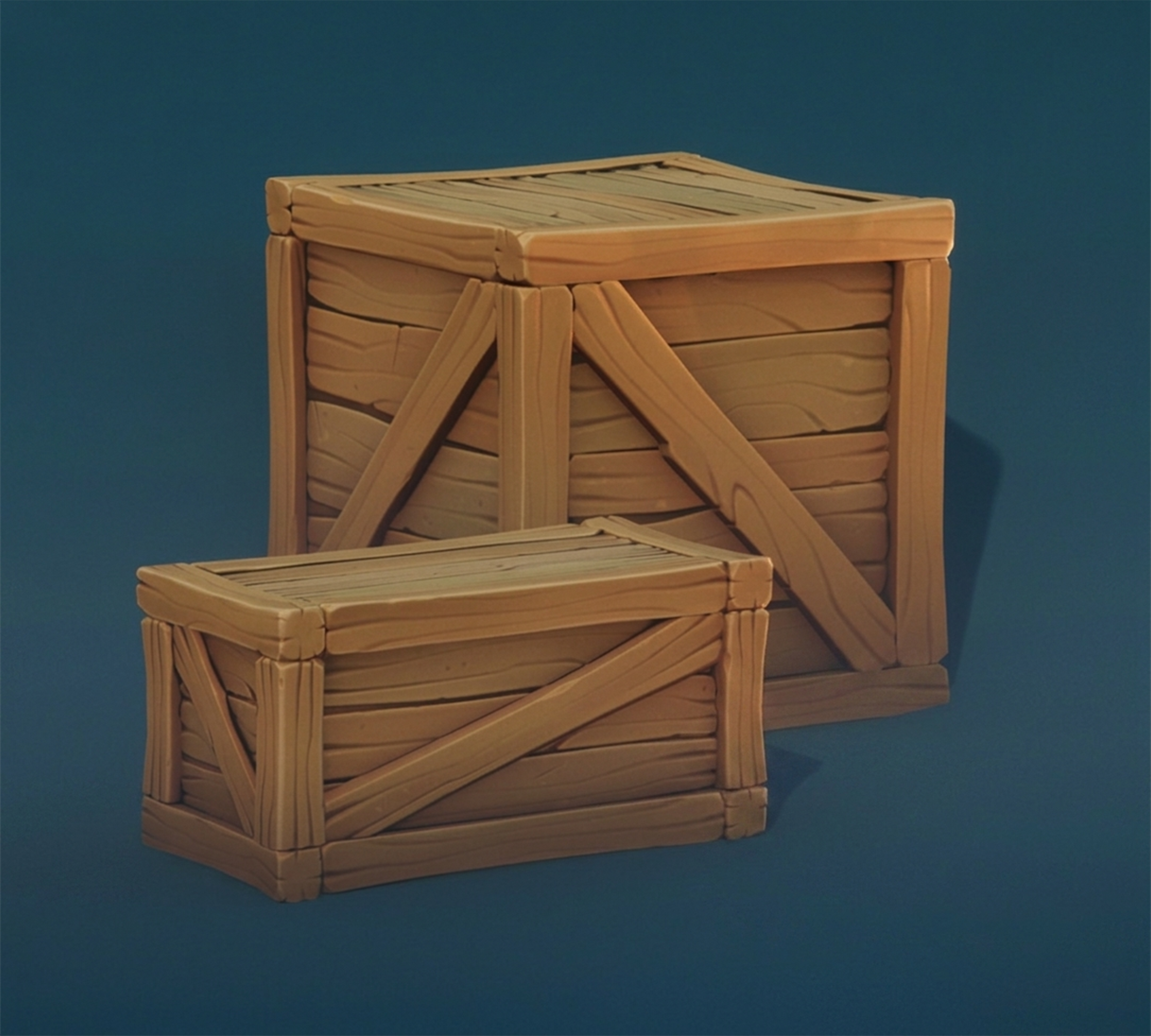Crate – 3D model render