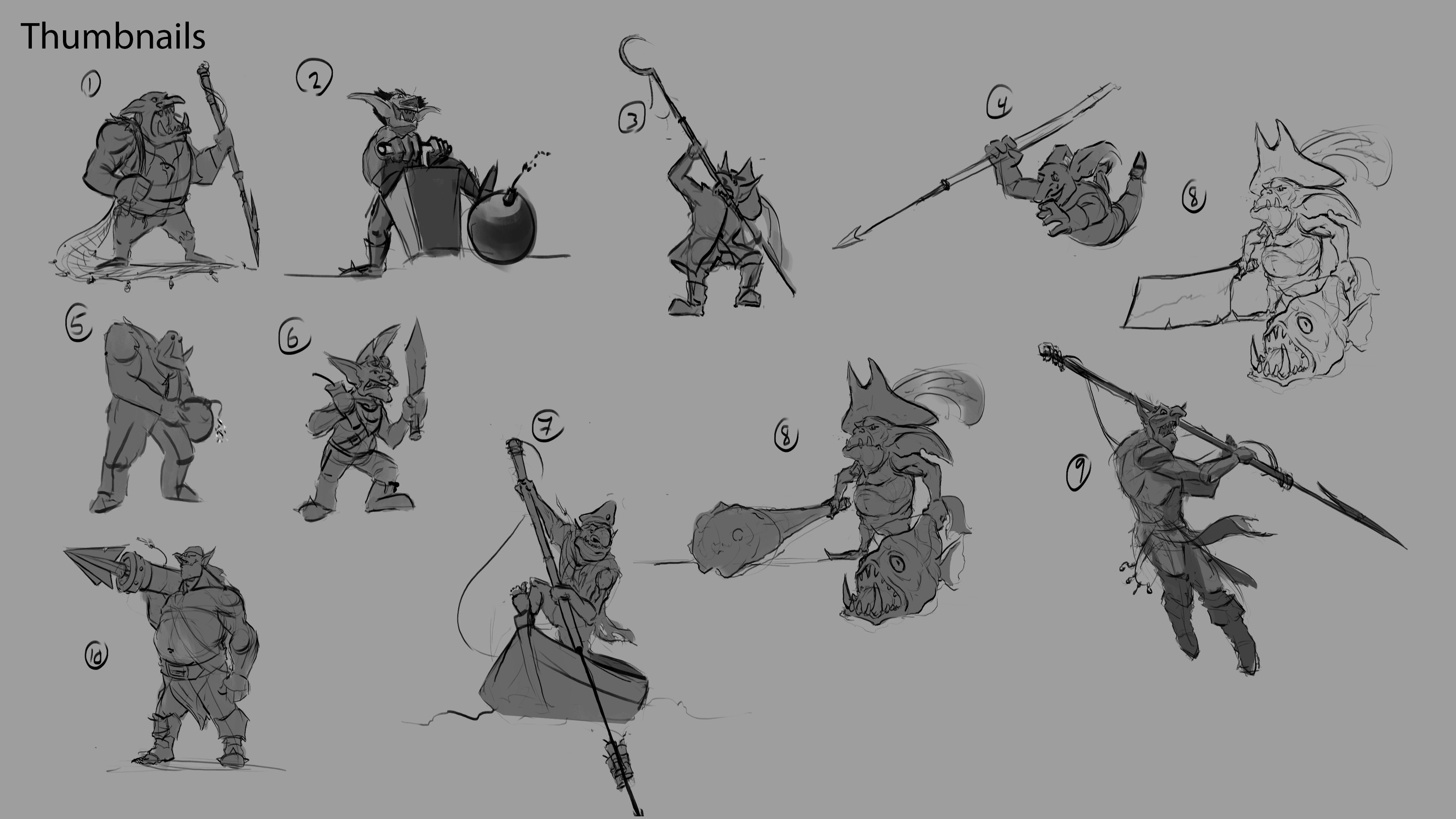 Goblin – thumbnail sketches